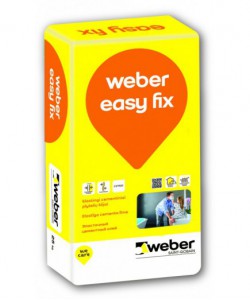 Aukštos kokybės elastingi plytelių klijai šildomosioms grindims Weber Easy Fix Bauresta